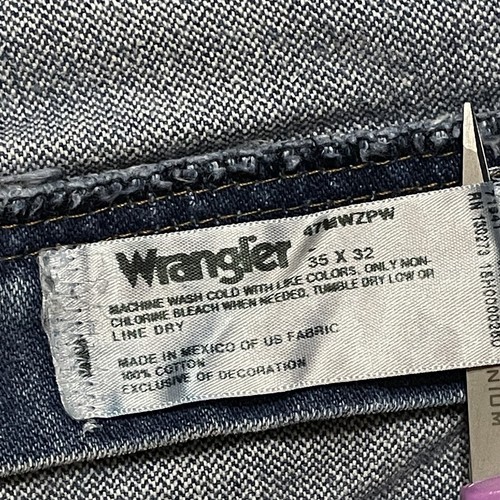 Jeans Wrangler uomo 36x30 47MWZ regular fit blu usato denim cowboy invecchiato - Foto 8 di 19