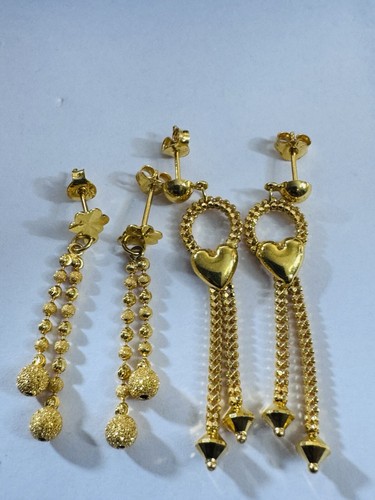 NEW Solid 22K 916 Fine Real Yellow Gold Dangle Balls Beads Earrings 8.6g TwoSet - Picture 12 of 21