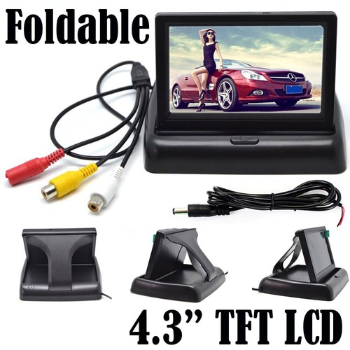 Car 4.3" LCD Foldable Monitor 4 LED Night Vision RearView Camera Reverse System - Picture 8 of 22