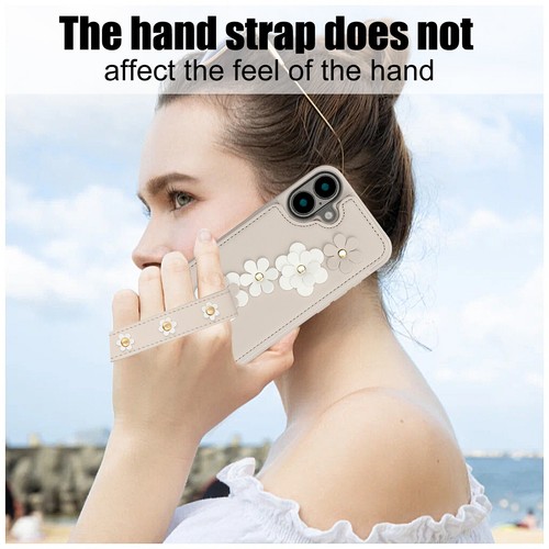 For iPhone 16 Plus/16 Pro Max/15/14/13 Leather Wallet Case Card Holder w/Wrist - Picture 21 of 54
