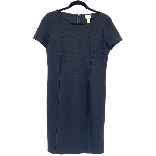 Chico’s Black Knit Sheath Dress Women’s 4 Chico’s 0 Short Sleeves Minimalist LBD - Picture 8 of 10