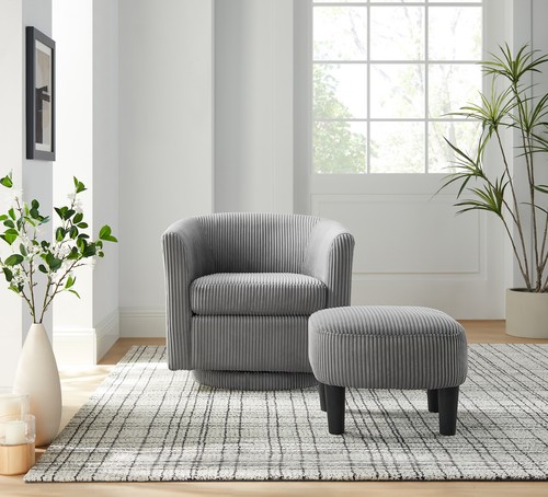 Swivel Accent Chair 360° Comfy Recliner Corduroy Arm Chair Single Sofa with Otto