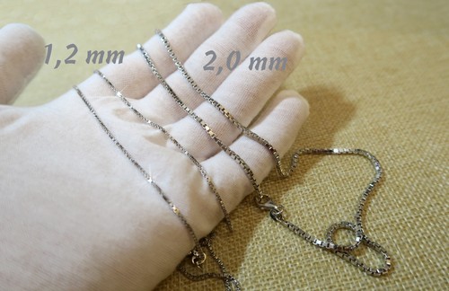 925 ECHT SILBER RHODINIERT *** Kette Venezianerkette 38-40-42-45-50-55-60 cm - Picture 2 of 13