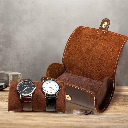 Vintage Echtleder Uhrenrolle Reisetasche Armbanduhr Uhren Aufbewahrungsbox Halter - Bild 6 von 21