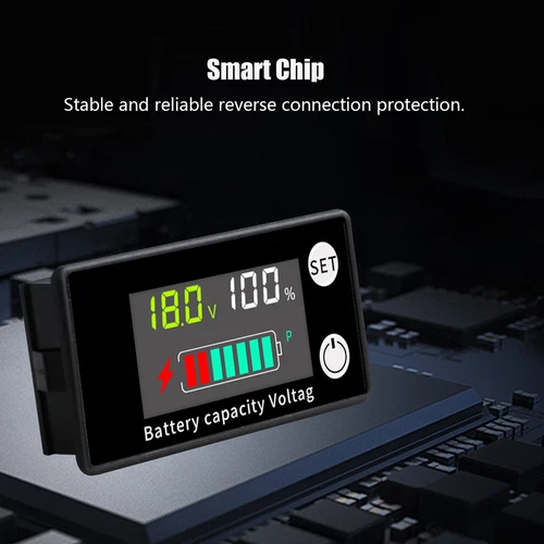2x Farb Batterie Kapazität Monitor Messgerät DC8-100V 12/36/48V Prozent Spannungen - Bild 6 von 20