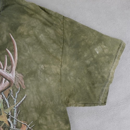 The Mountain T Shirt Mens 3XL Green Short Sleeve Crew Neck Pullover Deer Buck - Picture 3 of 15