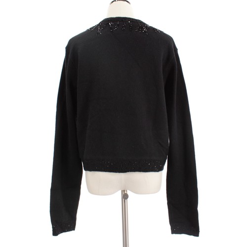 RtA NWT Juan Beaded Cardigan Sweater Size Large in Black Cashmere/Wool Blend - Picture 5 of 11