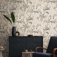 Vliestapete Floral Tropisch Grau Schwarz Silber Metallic 39936-1 (2,72€/1Qm)