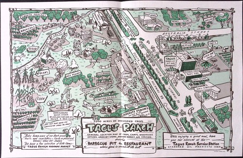 TAGO RANCH anni 60 Barbecue Pit Ristorante PLACEMAT Tagus Ranch Stazione di Servizio - Foto 2 di 4