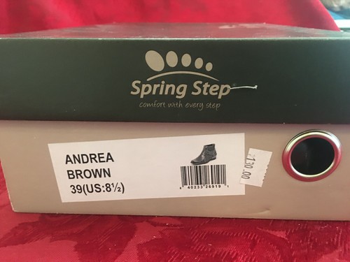 Women Brown Boots Booties Leather Andrea By Spring Step 39 8,5 Portugal New NIB - Picture 9 of 9