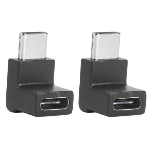 2pcs USB C Male to USB C Female Adapter Upward Downward Angled 90 Degree *UK