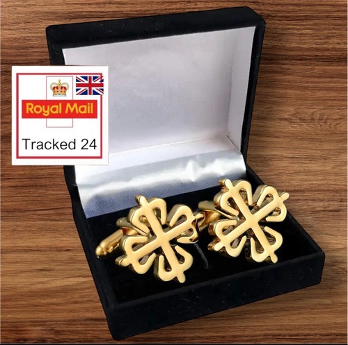 MENS PREMIUM KNOT CUFFLINKS GOLD PL Wedding LUX GIFT SUIT IN A CUFFLINK BOX  UK - Picture 1 of 9