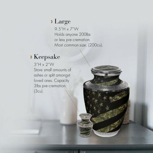 Army Urns for Human Ashes Large and Cremation Urn Cremation Urns Adult - Picture 4 of 9