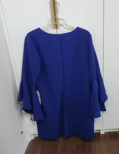 NWT MSK Dress Women's Size 12 Blue Bell Sleeve   - Image 2 of 2