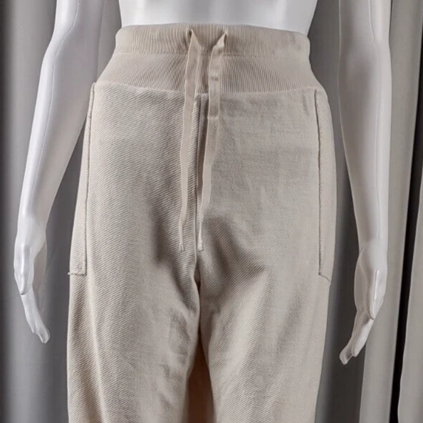 New Directions Women's 100% Cotton, Cream Colored Casual Drawstring Pants Size L - Image 2 of 4