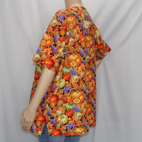 Blusa Médica Temática Cottonality Cosecha de Otoño Manga Corta Acción de Gracias - Imagen 6 de 12