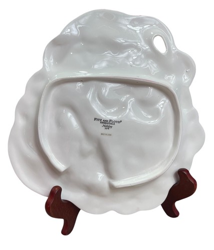 Vintage 2003 Fitz and Floyd Santa Clause Canape Plate Holiday Cookies W/ Box - Picture 6 of 8