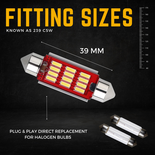 For Mazda Mx5 MK3 NC Mx-5 Led 12 Smd White Canbus Interior Courtesy Light Bulbs - Picture 3 of 12