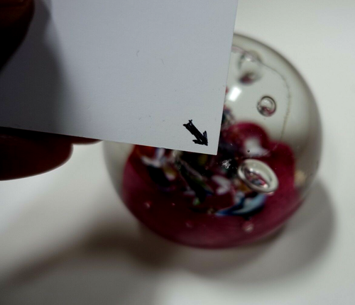 ka-208 VINTAGE handblown SWIRL PAPERWEIGHT, 2 1/2 INCHES HIGH signed C--G - Picture 5 of 8