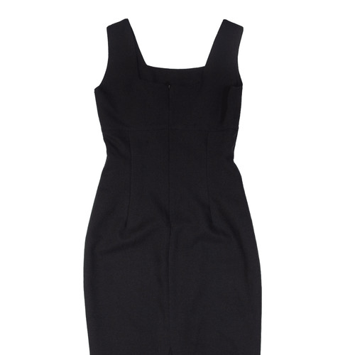 Vintage FEMINITIF Back Slit Womens Pencil Dress Black 90s Sleeveless Midi M - Picture 4 of 6