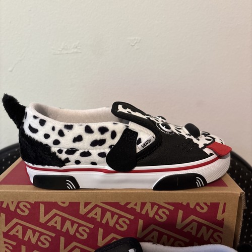 Vans Dog Slip-On Toddlers Size 9 Black White Dalmatian Infant Shoes NWB - 第 1/5 張圖片