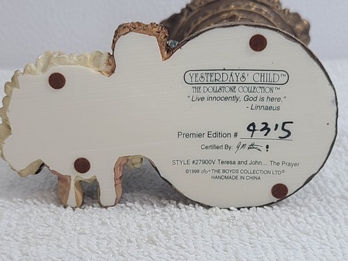 Candelabro Boyds Yesterday's Child Teresa & John The Prayer Tea Light '98 Nuevo en caja - Imagen 7 de 17