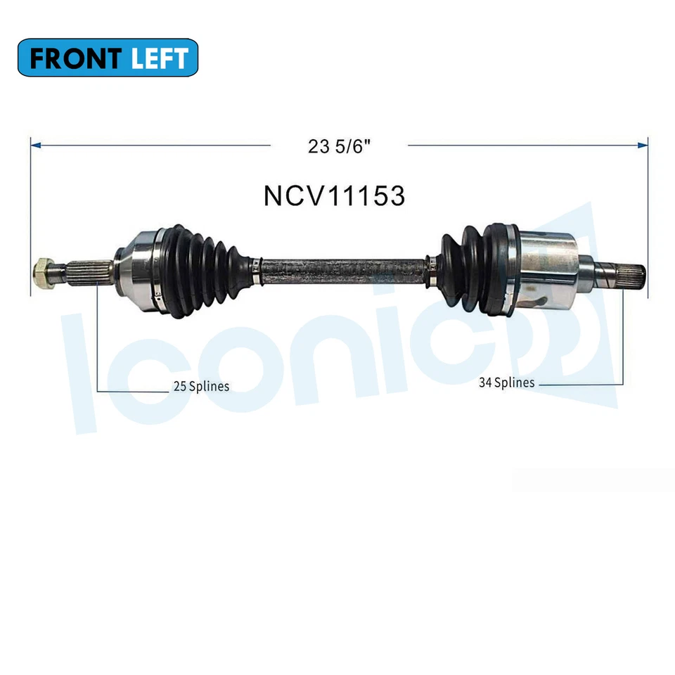 Front Left CV Axle Assembly for 2002 2003 2004 Ford Focus SVT 2.0L FWD NCV11153 Foto 2 de 4
