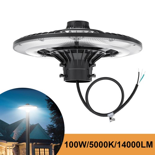 LED Post Top Lights 100W 15000LM Outdoor Circular Parking Lot Street Area Light - Picture 1 of 12