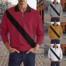 Men's Long Sleeve Slim Fit Polo Shirts Business Shirts Casual Golf Shirt
