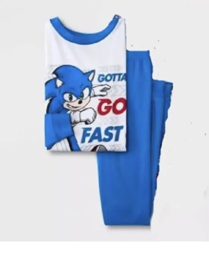 Neu Jungen Sonic Hedgehog Gotta Go Fast Flanell Pyjama 2-teiliges Schlafbekleidung Set - Bild 5 von 5