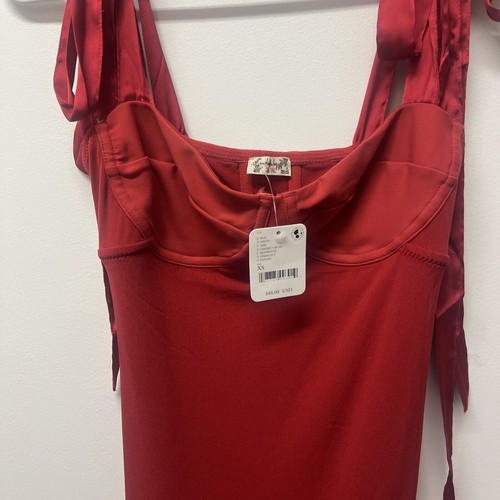 Free People Intimately Got Glam Red Slip Dress XS - Picture 3 of 6