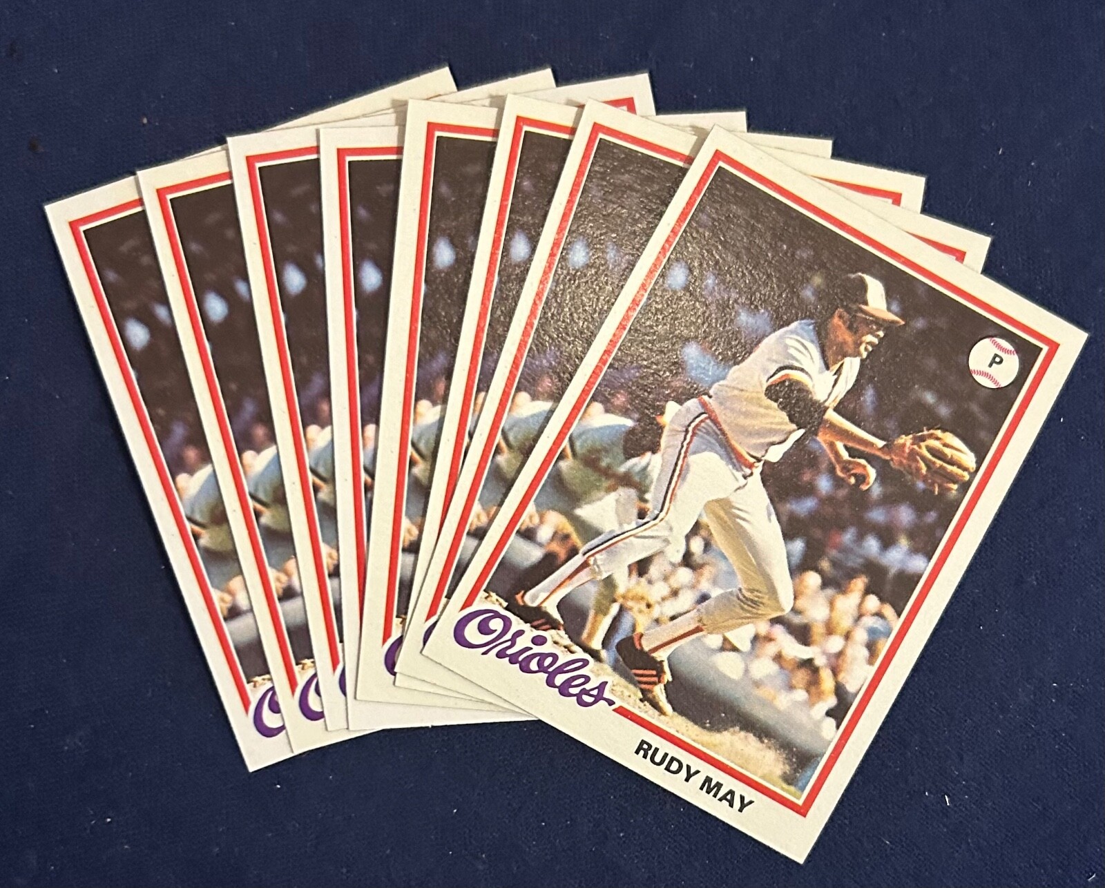 SHARP LOT OF EIGHT  1978 TOPPS #262 RUDY MAY   1.49 SHIP