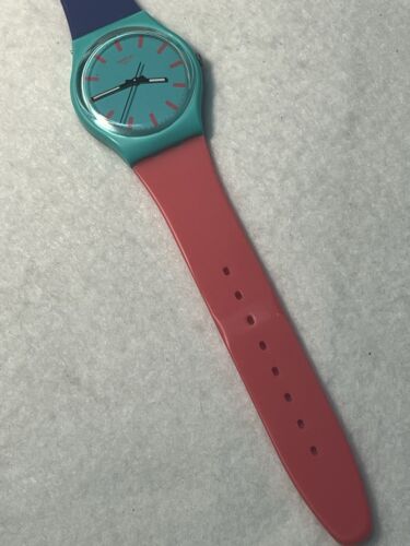 ✨Swatch Shunbukin GS215 Design Claudia Carieri ‘14 Original Strap Pink Blue IS28 - Picture 5 of 11