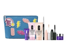 Clinique Smart Clinical Repair Cream Serum Mask Lip Gloss 07 Bag 8-Pc Travel Set