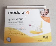 Medela Quick Clean Micro-Steam Bags 5 Count 20 uses each, New In Box 87024