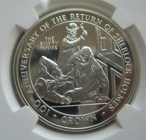Gibraltar 1994 Silver Proof Coin Return of Sherlock Holmes The Empty House NGC - Picture 2 of 4