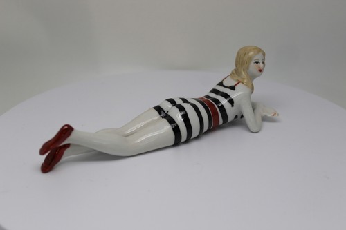 Figurka Kąpiel Piękno Sexy Art Deco-Niemiecki styl Styl secesyjny Porcelana - Zdjęcie 11 z 12