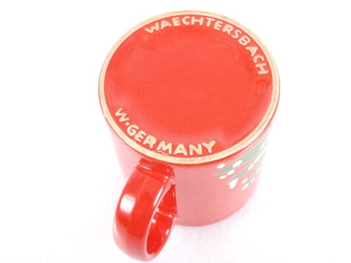Waechtersbach Christmas Tree Mug Red Ceramic Cup West Germany - Picture 4 of 4