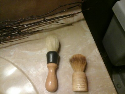 2 Vintage Ever Ready Badger U.S.A &  WoodMade In R.O.C. Shaving Brushes