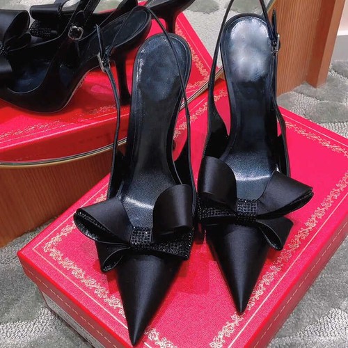 Mujeres Tacones Altos Verano Nuevas Sandalias Sin Espalda Puntera Punta Tacones Delgados Zapatos - Imagen 2 de 5