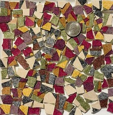 Broken China Mosaic Tile Arts and Craft Supplies - Purple Green Tiles F178