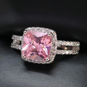 Sparkling-Princess-Pink-Sapphire-Ring-Women-Anniversary-Jewelry-14K-White-Gold