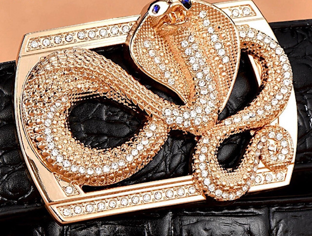 Crocodile Leather Designer Belts Luxury Gold Silver Bronze Belt Metal Buckle Men