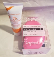 TANGLE TEEZER MINI DETANGLING HAIRBRUSH & Bb HAIRDRESSER'S INVISIBLE OIL MASK