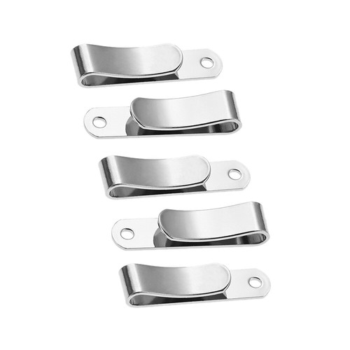 5pcs Spring Buckle Sheath Clip Iron Pouches Sleeves Belt Hook 32*8mm Silver - Picture 4 of 12