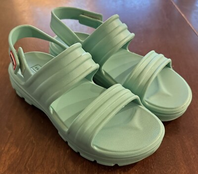 HUNTER Bloom FOAM Slingback BEACH SANDALS in Wild Mint WOMEN’S Size 10  US