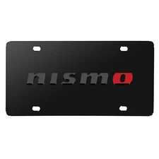 Nissan NISMO 3D Dark Gray Logo on Black Stainless Steel License Plate