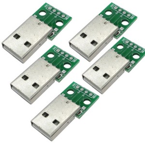 5PCS-USB-Male-to-2-54mm-DIP-Adapter-Converter-Board-4-Pin-PCB-DIY-Power-Supply