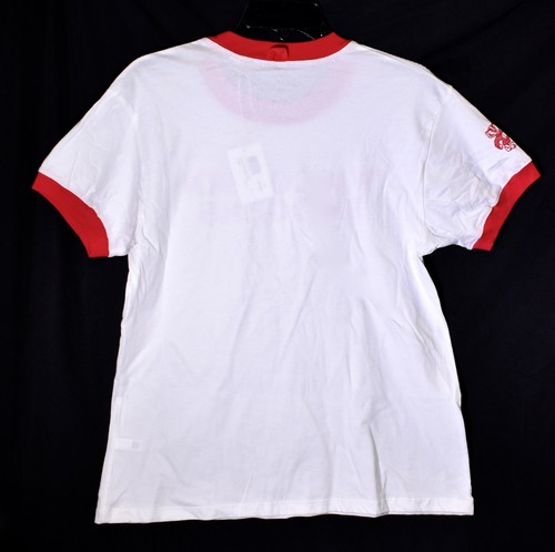 WISCONSIN BADGERS White Camp Ringer T-Shirt (Size L/Large) 100% Cotton NCAA NEW - Picture 2 of 7