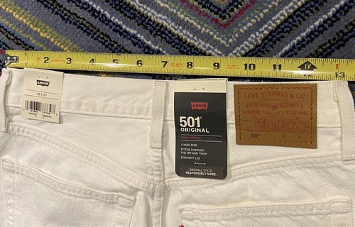 NWT Levi's Free People 501 Off White Jeans 25x30 Premium Big E Reissue $98 New - 第 19/22 張圖片
